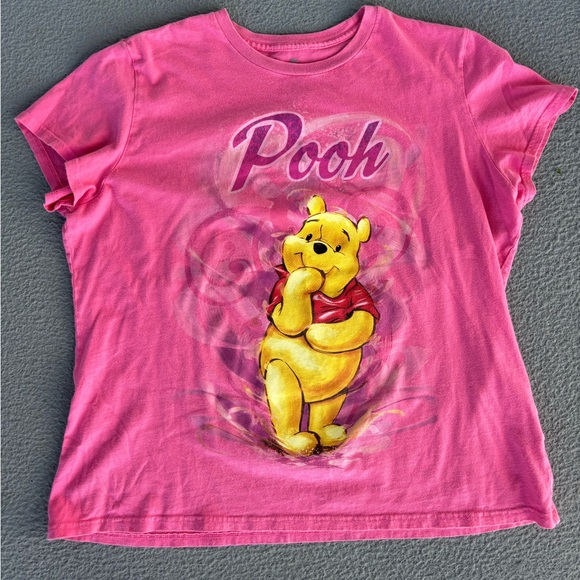 Vintage Disney Pink Winnie The Pooh Short Sleeve Graphic Tee/T-Shirt Size XL - Picture 1 of 4